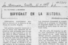 Binvignat en la historia