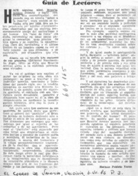 Guía de lectores  [artículo] Hernán Poblete Varas.