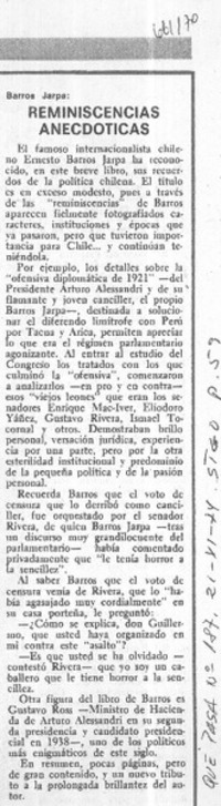 Reminiscencias anecdóticas.  [artículo]