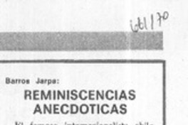 Reminiscencias anecdóticas.  [artículo]