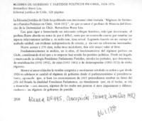Régimen de gobierno y partidos políticos en Chile, 1924-1973  [artículo] Sergio Carrasco Delgado.