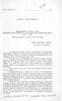 Régimen de gobierno y partidos políticos en Chile, 1924-1973  [artículo] Sergio Carrasco Delgado.