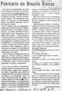 Poemario de Braulio Arenas  [artículo] Hugo Rolando Cortés.