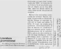 Literatura promocional.  [artículo]