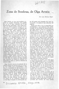 Zona de sombras, de Olga Arratia