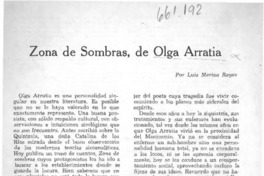Zona de sombras, de Olga Arratia