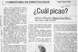 Cuál picao? : [comentario] [artículo] Jorge Tapia Vidal.