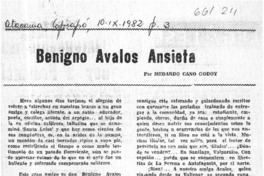 Benigno Avalos Ansieta  [artículo] Medardo Cano Godoy.