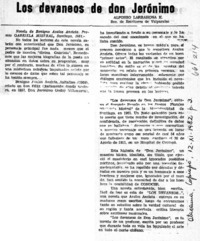 Los devaneos de don Jerónimo  [artículo] Alfonso Larrahona K.