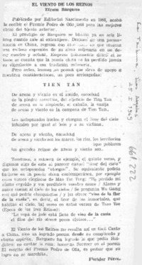 El Viento de los reinos  [artículo] Floridor Pérez.