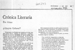 Crónica literaria  [artículo] Alone.