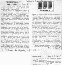 Encuentors y parafernalia  [artículo] Weillington Rojas Valdebenito.