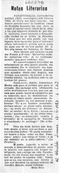 Notas literarias  [artículo] Mesa Seco.
