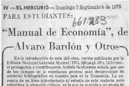 Manual de economía, de Alvaro Bardón y otros  [artículo] R.