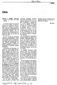 Historia y misión  [artículo] M. de O.