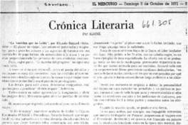 Crónica literaria  [artículo] Alone.