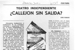 Teatro independiente ¿Callejón sin salida?
