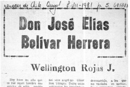 Don José Elías Bolívar Herrera  [artículo] Wellington Rojas J.