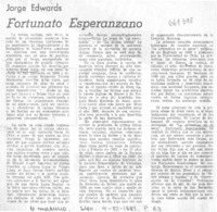 Fortunato Esperanzano  [artículo] Jorge Edwards.