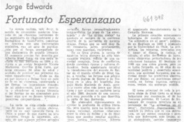Fortunato Esperanzano  [artículo] Jorge Edwards.