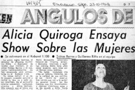 Alicia Quiroga ensaya show sobre las mujeres.