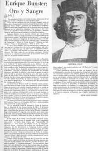Enrique Bunster, oro y sangre  [artículo] René León Echaiz.