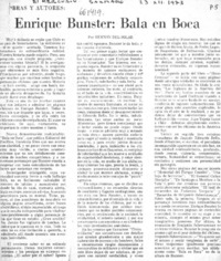 Enrique Bunster, bala en boca  [artículo] Hernán del Solar.