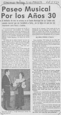 Paseo musical por los años 30.