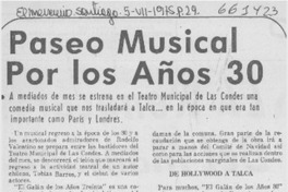 Paseo musical por los años 30.