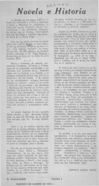 Novela e historia  [artículo] Joaquín Garay Reyes.