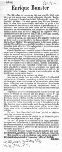 Enrique Bunster  [artículo] Filebo.