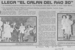 Llega "El galán del año 30".
