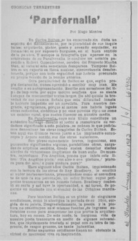 Parafernalia  [artículo] Hugo Montes.