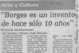 Borges es un invento de hace sólo 10 años"  [artículo] José Donoso.