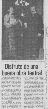 Disfrute de una buena obra teatral.