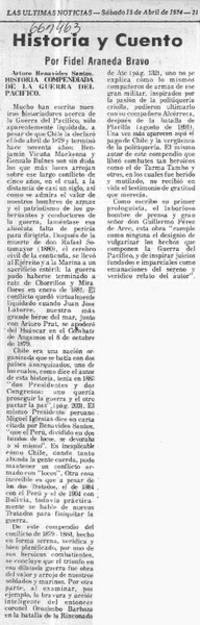 Historia y cuento  [artículo] Fidel Araneda Bravo.