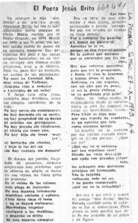 El poeta Jesús Brito  [artículo] Ego Sum.