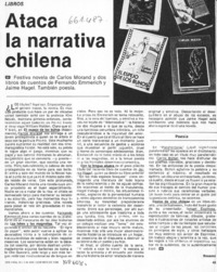 Ataca la narrativa chilena  [artículo] Rosasco.