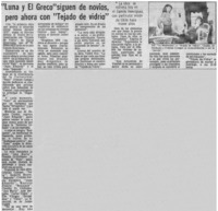 Luna y El Greco" siguen de novios pero ahora con "Tejado de vidrio".