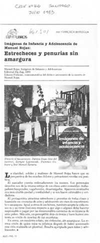 Estrecheses y penurias sin amargura  [artículo] Francisca Bertoglia.