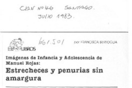 Estrecheses y penurias sin amargura  [artículo] Francisca Bertoglia.