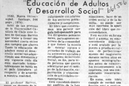 "Educación de adultos y desarrollo social"