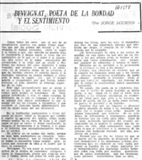 Binvignat, poeta de la bondad y el sentimiento  [artículo] Jorge Agurto.