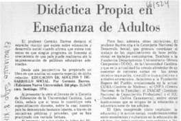 Didáctica propia en enseñanza de adultos.