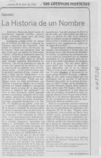 La historia de un nombre