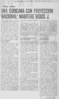 Una Curicana con proyección nacional, Maritere Bedós J.