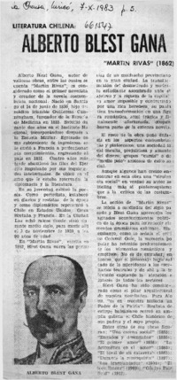 Alberto Blest Gana.  [artículo]