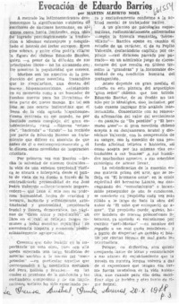 Evocación de Eduardo Barrios