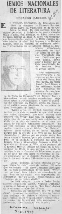 Premios Nacionales de Literatura.