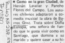 Como en la gran ciudad.